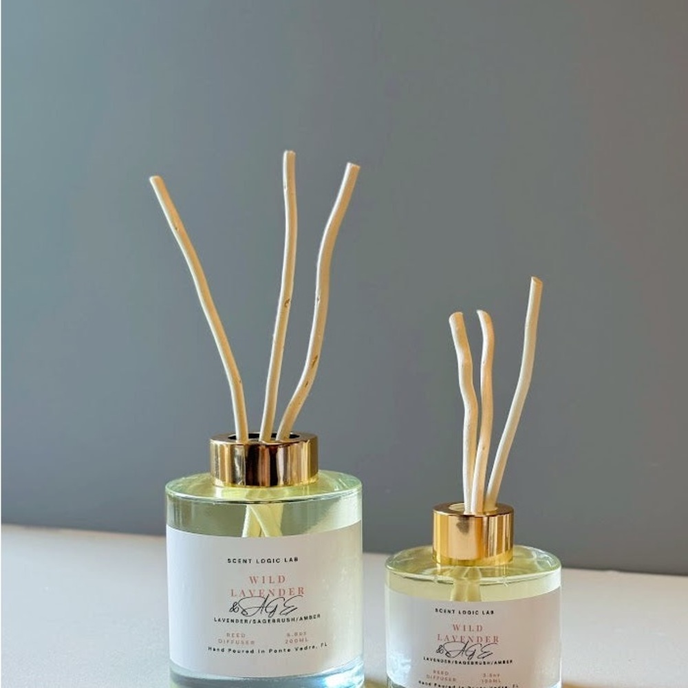 Wild Lavender Reed Diffuser Set with Gold Accents